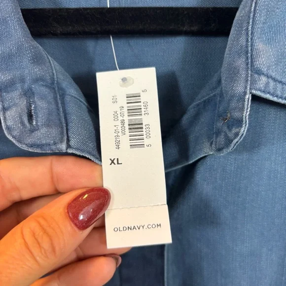 Brand new with Tags Ladies‎ Old Navy Relaxed Tencel® Shirt Blue Size XL - Picture 10 of 15